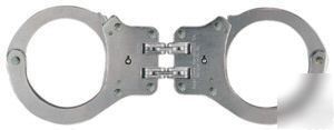 Peerless police model 801 hinged nickel handcuffs w key