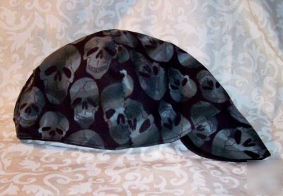 Gray skulls welder welding biker hat, your size