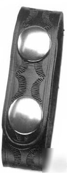 Hwc duty belt keeper - basketweave / silver - 4 pack
