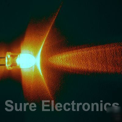 100 pcs 5MM yellow led 5000MCD & free resistor.
