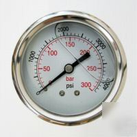 63MM hydraulic pressure gauge rear entry 0-4000 psi