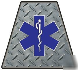 Sticker helmet star of life diamond plate background