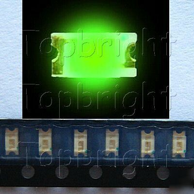 50 pcs 1206 smt smd 500 mcd green led free ship