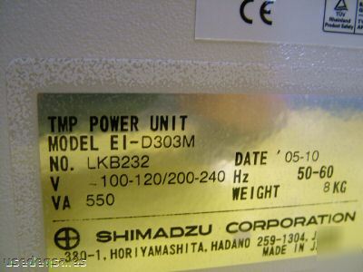 Shimadzu turbopump tmp-303/403 controller ei-D303M
