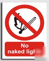 No naked light sign-semi rigid-200X250MM(pr-016-re)