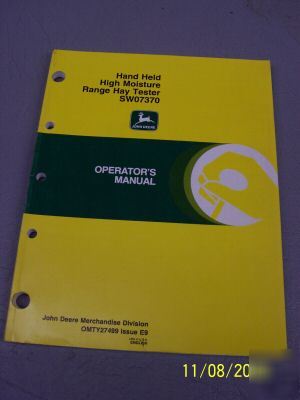 John deere operators manual hand held range hay tester