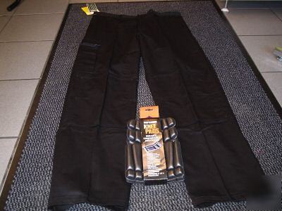 Buildtex black knee pad trousers + knee pads 30IN 76CM