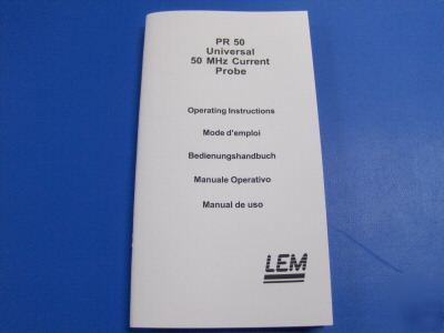 Fluke lem PR50 oscilloscope current probe highfrequency