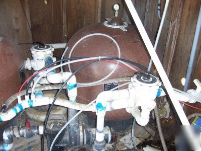 Entire ecolab pool pump house setup, commercial, hotel