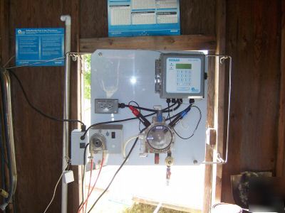 Entire ecolab pool pump house setup, commercial, hotel