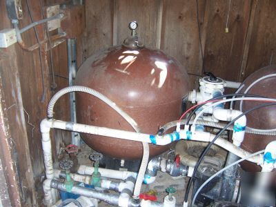 Entire ecolab pool pump house setup, commercial, hotel