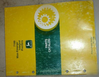 John deere 7100 max-emerge integ. planter parts manual