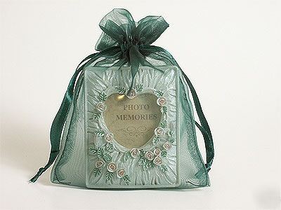 20 pcs 6X9 hunter green organza fabric bags