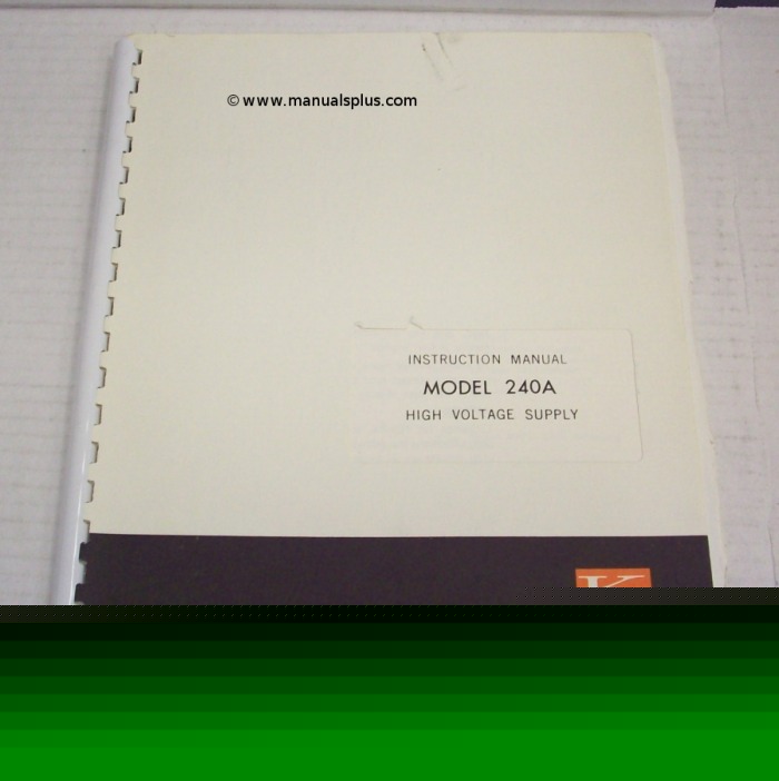 Keithley 240A high voltage supply operating manual