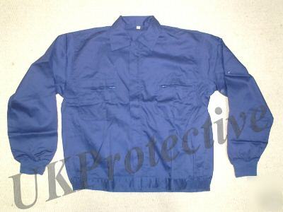 Navy zip front work jacket - size small 
