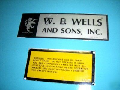 W.f. wells horizontal bandsaw, no. 9-l (20792)