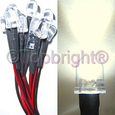 20 pc 12V 10MM 40Â° 5-chips led 100MA@265KMCD for car,rv