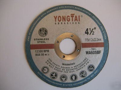 200 abrasive stainless steel cut-off wheels 4.5X.04X7/8