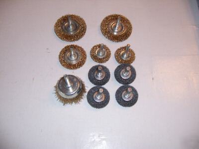 10PC steel wire wheel brush striper 1/4