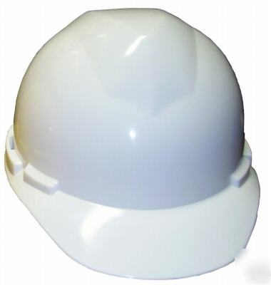 Deluxe white hard hats 6PT pinlock nylon sus lot of 12