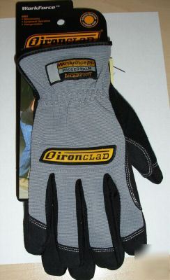 Ironclad grey work gloves workforce sz small