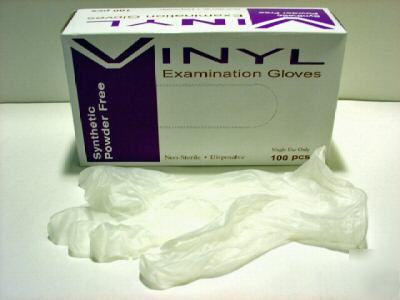 2 cases vinyl exam gloves, no latex, pick your own size