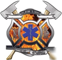 Firefighter ems emt decal reflective 2