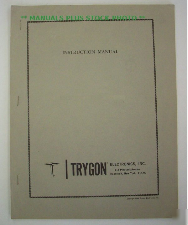 Trygon M5C40-30 ov op/service manual - $5 shipping 